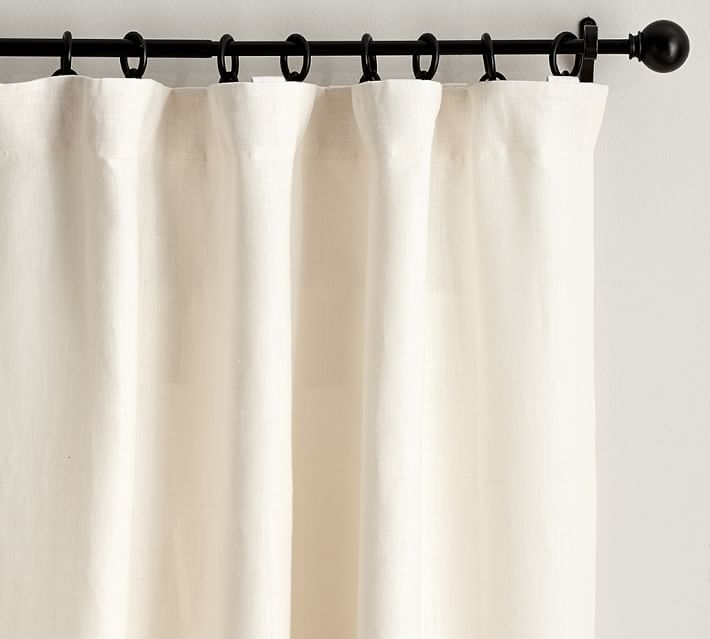 Belgian Linen Rod Pocket Curtain Made with Libeco™ Linen, Unlined, 50 x 108", Ivory | Pottery Barn (US)