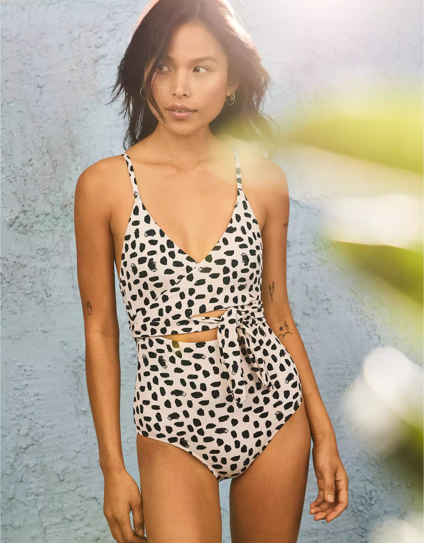Aerie Pique Wrap One Piece Swimsuit | American Eagle Outfitters (US & CA)