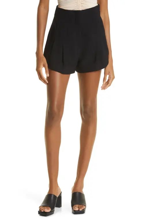 A.L.C. Garcia High Waist Pleated Shorts in Black at Nordstrom, Size 6 | Nordstrom
