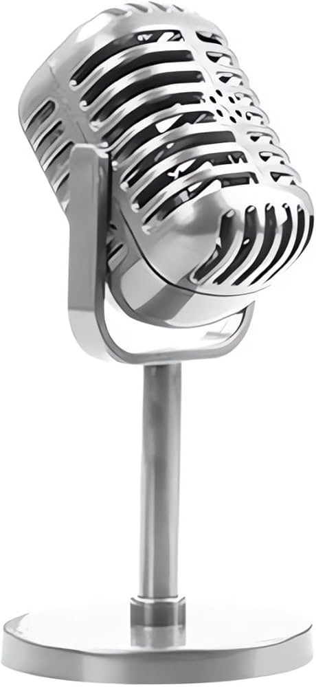 RTNLIT Retro Microphone Prop Model, Vintage Microphone Table Decor with Stand, Fake Mic Costume T... | Amazon (US)