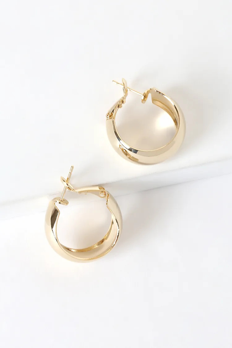 Loop Around Gold Mini Hoop Earrings | Lulus (US)