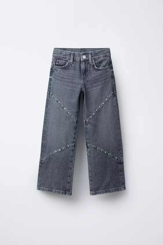 STUDDED WIDE LEG JEANS | Zara US
