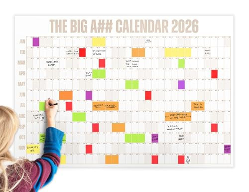 The Big A## Calendar Full-Year Wall Calendar – 2026 Dry-Erase – Includes 1 Marker & 100 Labels – Lightweight, Easy to Hang Yearly Calendar – Year at a Glance – Plan Big Goals & Adventures – Neutral | Amazon (US)