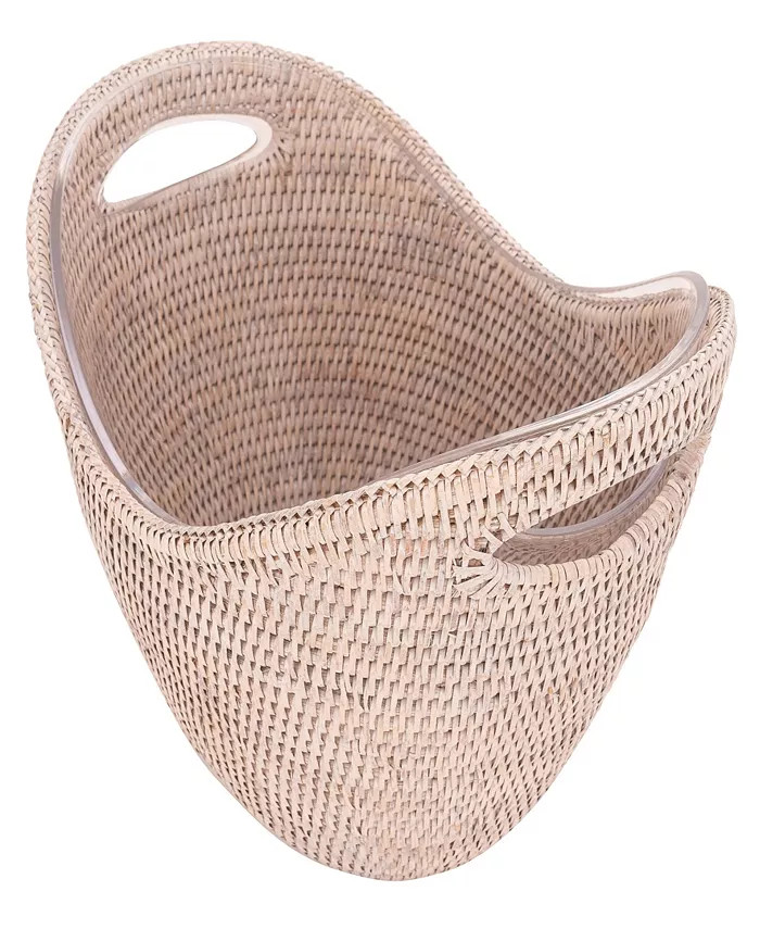 Rattan Champagne Bucket with Acrylic Insert | Macy's