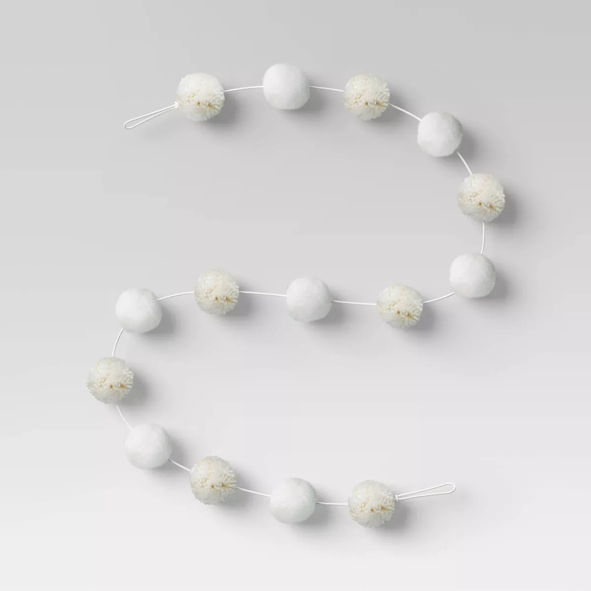 6' Fabric Pom Poms Decorative Christmas Wall Garland White - Wondershop™ | Target