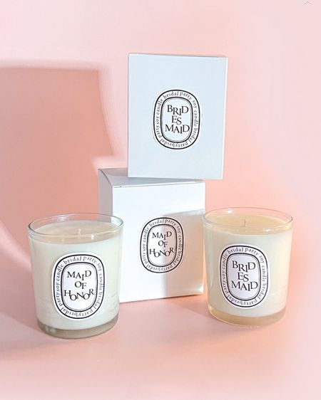 Bridesmaid proposal and/or maid of honor soy candle gifts that come wrapped in a gift box. Made to order, hand poured in small batches in Los Angeles. Available in 9 scents.

• Made with 100% Natural Soy Wax (no paraffin) 
• All Natural + Non Toxic + Phthalate Free  
• 9.5 OZ | 60 hour burn time 
• Cotton Wick for a Clean Burn
• 3 1/8 in x 3 1/8 in

#LTKfindsunder50 #LTKhome #LTKwedding