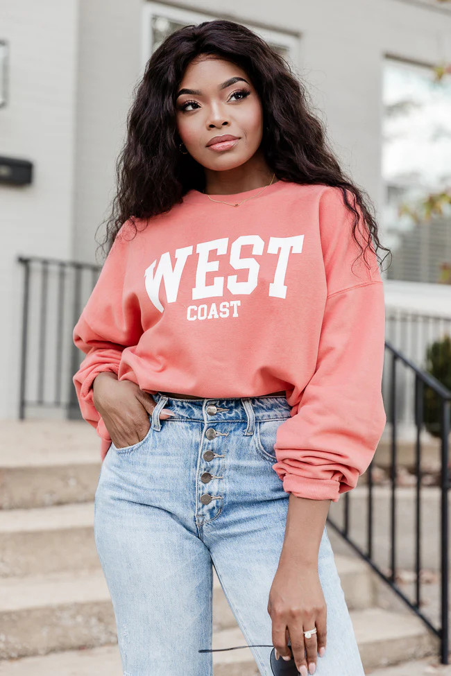 West Coast Brick Oversized Graphic Sweatshirt DOORBUSTER | Pink Lily