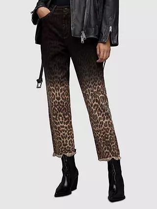 AllSaints Rali Leppo Print Jeans, Animal Brown | John Lewis (UK)