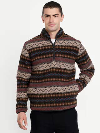 Sherpa Fair Isle Quarter Zip | Old Navy (US)