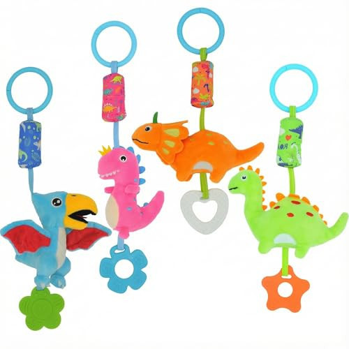 gebra Baby Toys for 0 3 6 9 12 Months, Soft Rattle Wind Chime Car Seat Crib Stroller Toys, Dinosaur Baby Hanging Toys Birthday for Baby Boys and Girls | Amazon (US)