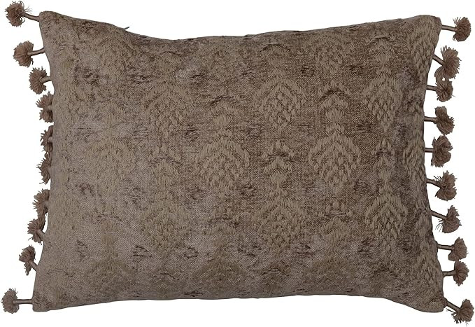 Creative Co-Op Traditional Decorative Woven Cotton Blend Viscose Chenille Lumbar Embroidery and T... | Amazon (US)