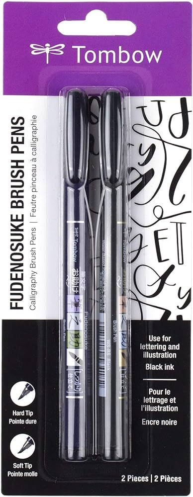 Tombow 62038 Fudenosuke Brush Pen, 2-Pack. Soft and Hard Tip Fudenosuke Brush Pens for Calligraph... | Amazon (US)