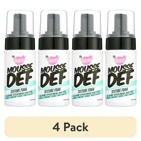 (4 pack) The Doux Mousse Def Texture Foam Travel/Trial Size 3.4 oz., Curly Hair, Moisturizing | Walmart (US)