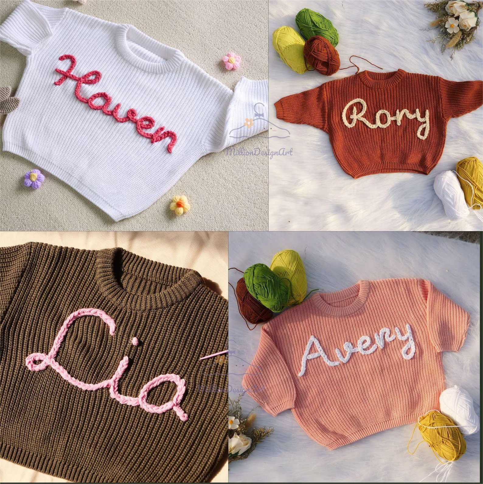 Personalized Hand Embroidered Name Baby Sweater,custome Baby Name Sweater,pink Baby Girls Sweater... | Etsy (US)