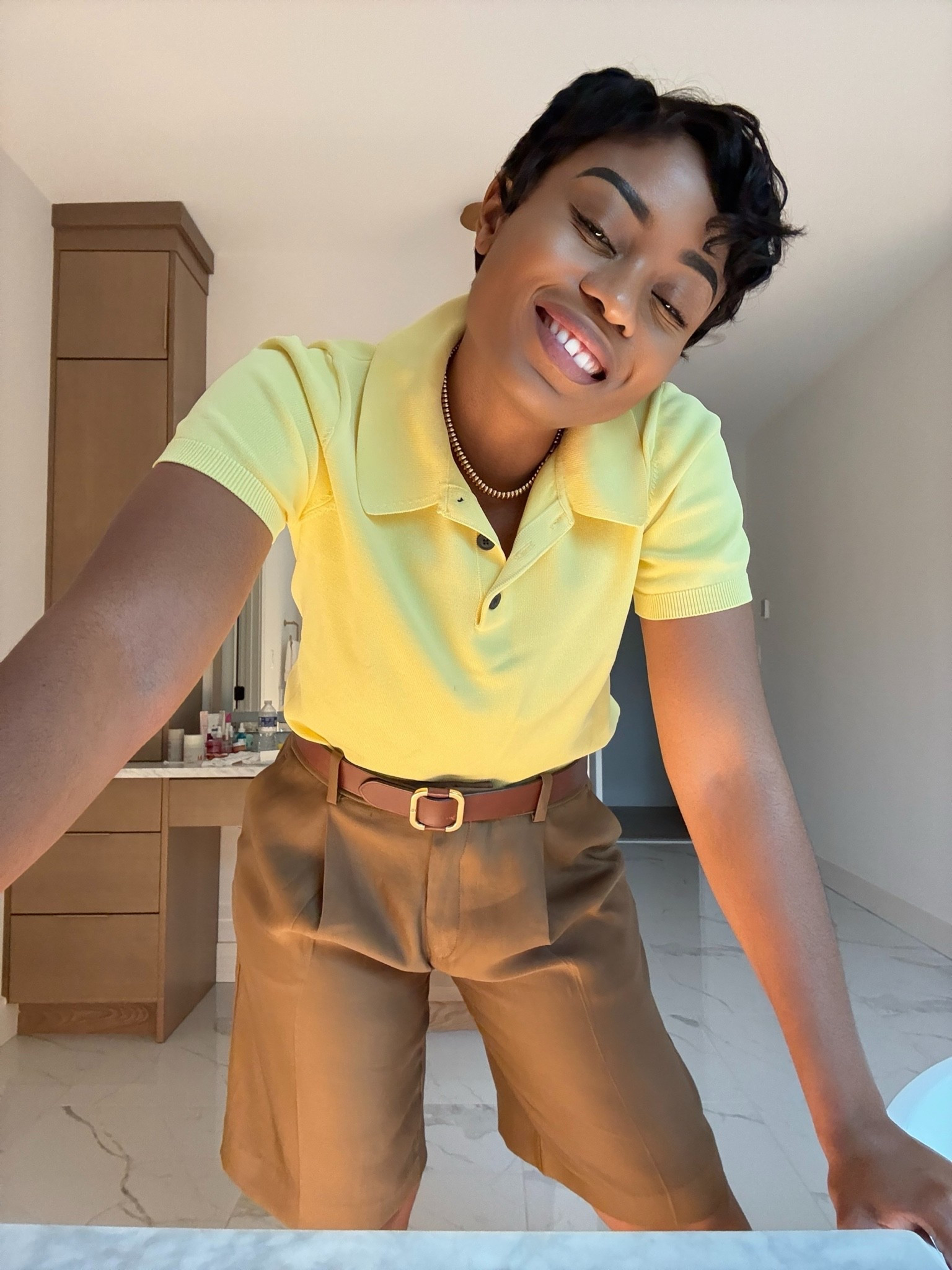 How to style Bermuda shorts for work
- simple polo shirt with a pop of color
- add belt for character 
- strappy sandals

#LTKootd #LTKWorkwear #LTKOver40