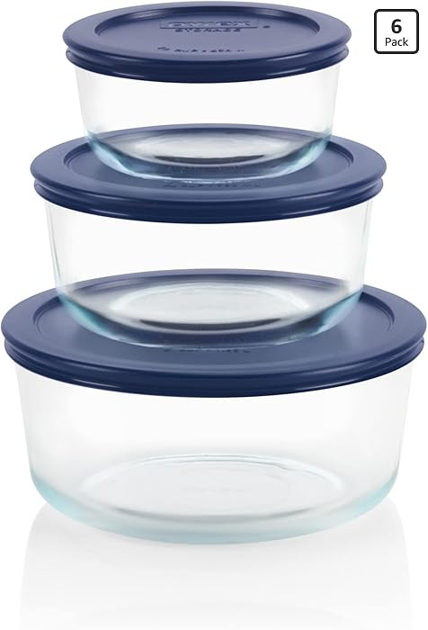 Pyrex Simply Store (3-Pack) Glass Food Storage Containers Set, (2, 4 & 7 Cup) Meal Prep Container... | Amazon (US)
