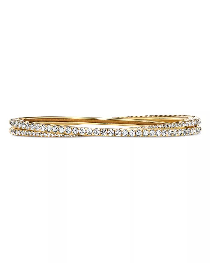 18K Yellow Gold Diamond Pavé Crossover Bangle Bracelet | Bloomingdale's (US)