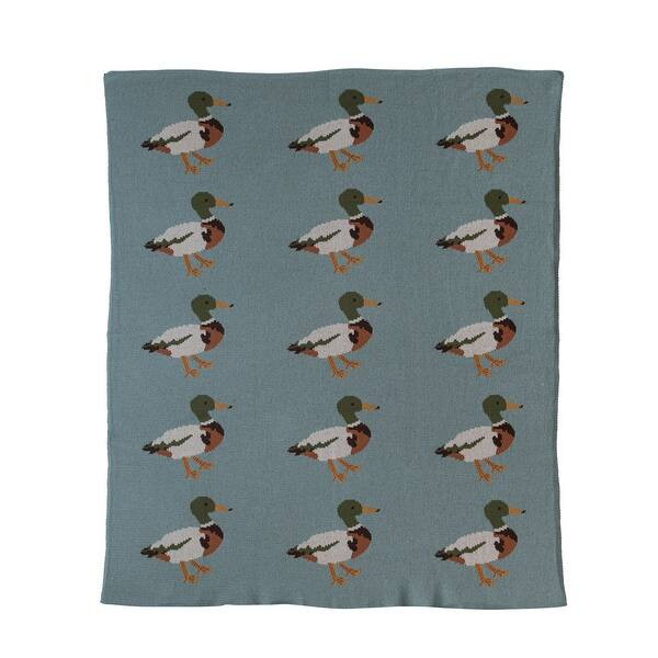 Cotton Knit Baby Blanket with Duck Print - 40.0"L x 32.0"W x 0.3"H | Bed Bath & Beyond