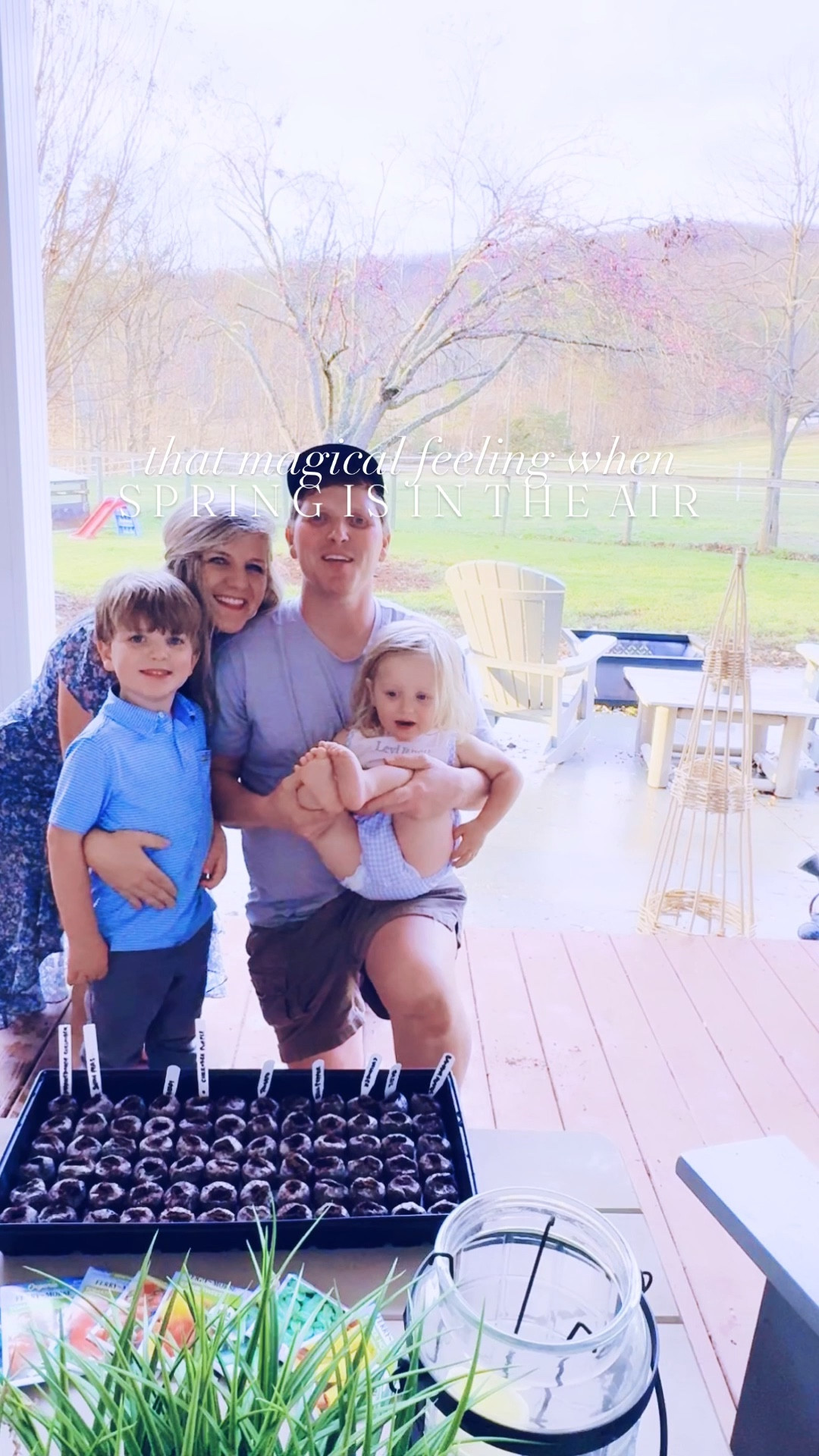 s p r i n g  i s  i n  t h e  a i r 🌸🪏🤎🌱🌾🚜🪴👩‍🌾

Post Sunday church 💒 sweetness with all these handsome blue-eyed boys of mine!!! 👶🏼🩵😍 And admiring all the pink buds 🌸 starting to pop up on the trees 🌳 andddd y’all… we could not believe it… we just realized we have a giant (!!) PEACH 🍑 tree 🪾 in our own backyard here on the farm!! 🥹 Bring on allllll the homemade peach cobblers 🥧 and peach icecream 🍦 this summer!! ☀️🙌🏽 Wes found it covered in pits upon pits from last summer 🌞 and we are absolutely thrilled!!! 🤭 You can *barely* see the new buds 🌱 starting to form on the branches and it felt like such a God wink 😉 to us!! 🤗 We love peach blossoms 🌸 and I can’t believe we will have some this spring… here literally o n  t h e  f a r m 🚜🌾🧺 Wes said he knew it was a peach 🍑 tree all along but wanted to wait and tell me once he saw it budding 🌸 - I am so beyond giddy y’all!!! 🤭😍 #sundaysweetness #springisintheair #backyardpeachesyesplease

Front porch admiring all the beautiful pink blooms 🌸 popping up on the trees 🌳 while the babies 👶🏼 (and prepping some yummy homemade sourdough pizza 🍕 dough 🥣 for dinner 🍽️ tonight - and I know all these boys are excited!!! 😋 ) were napping 💤 this afternoon!!! 🪑  Spring is officially  i n  b l o o m , y’all!! 🤭✨ #firstsignsofspring

And spent this Sunday evening doing such a fun little 🌱 s p r i n g  s u n d a y 🪏 activity planting our seeds for the spring and summer garden!! 🪴 Nothing like some dirt-covered 🤎 chubby baby 👶🏼 and toddler hands 🖐🏼 and a tray full of seeds to water 💦 and watch grow ✨ this spring ahead!! 🤗 Eek 🤭 we are just so excited for our very first springtime here on the farm!!! 🚜🌸🌳🧺 #seedplantingtime

#LTKHome #LTKKids #LTKSeasonal
