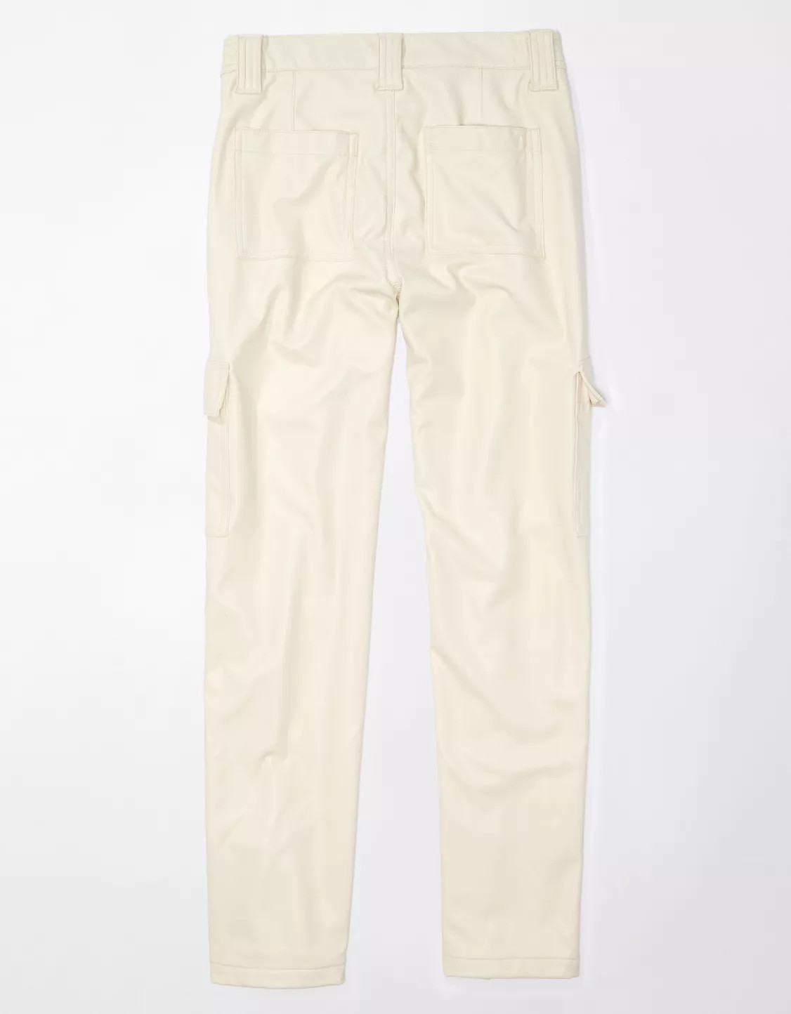 AE Stretch High-Waisted Vegan Leather Straight Cargo Pant | American Eagle Outfitters (US & CA)