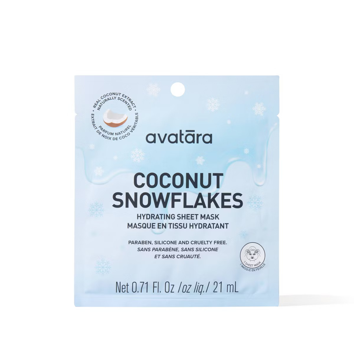 Avatara Face Mask - Coconut Snowflakes - 0.71 fl oz | Target