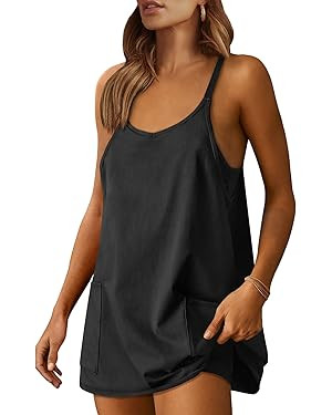 ANRABESS Women Summer Mini Romper Dress Workout Tennis Active Sports Athleisure Outfits built in ... | Amazon (US)