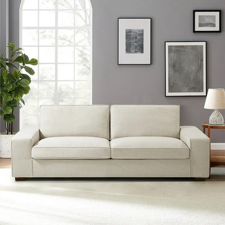 INGALIK Modern Loveseat Sofa, Upholstered Fabric Love Seat with Linen Cushions, Compact and Styli... | Walmart (US)