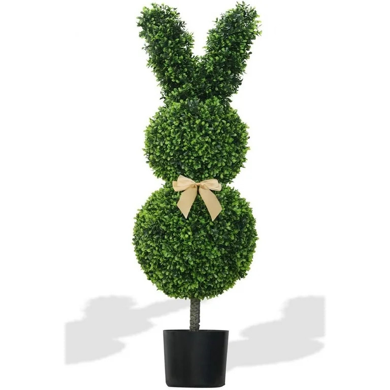Rabbit Shaped Topiary Trees – 27 inches High Easter Artificial Boxwood – Easter Rabbit Swayin... | Walmart (US)
