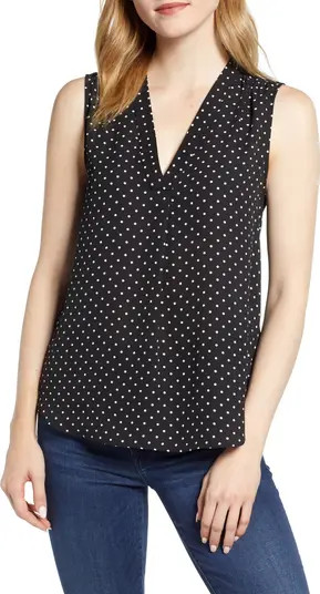 Polka Dot Sleeveless Blouse | Nordstrom
