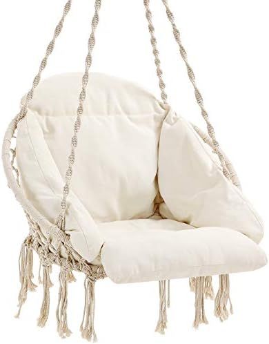 SONGMICS Hanging Chair, Hammock Chair with Large, Thick Cushion, Swing Chair, Holds up to 264 lb, fo | Amazon (US)