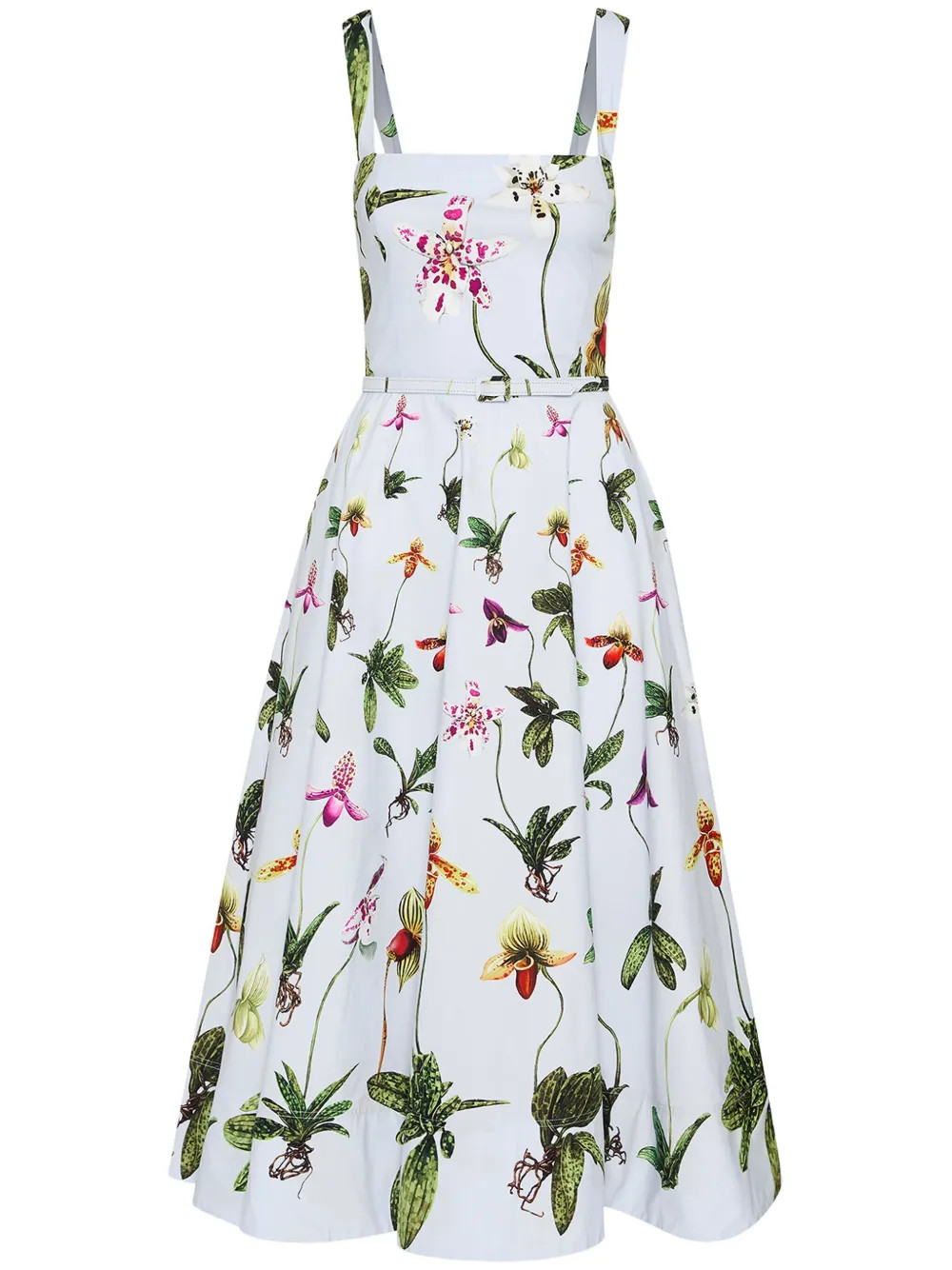 Oscar De La Renta Orchid Poplin Tank Dress | Blue | FARFETCH | Farfetch Global