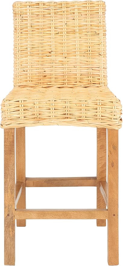 Safavieh Home Tobie Natural Rattan 24-inch Counter Stool | Amazon (US)