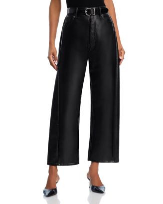 The Halfpipe Flood High Rise Leather Jeans in Black Black | Bloomingdale's (US)