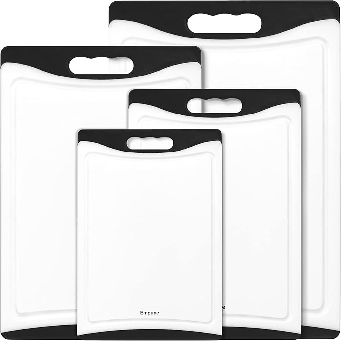 Extra Large Cutting Boards, Plastic for Kitchen (Set of 4) Dishwasher Chopping Board with Juice G... | Amazon (US)
