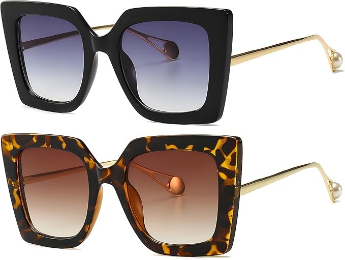 AIEYEZO Fashion Sunglasses for Women Trendy Square Frame Sunglasses UV400 Protection Shades | Amazon (US)