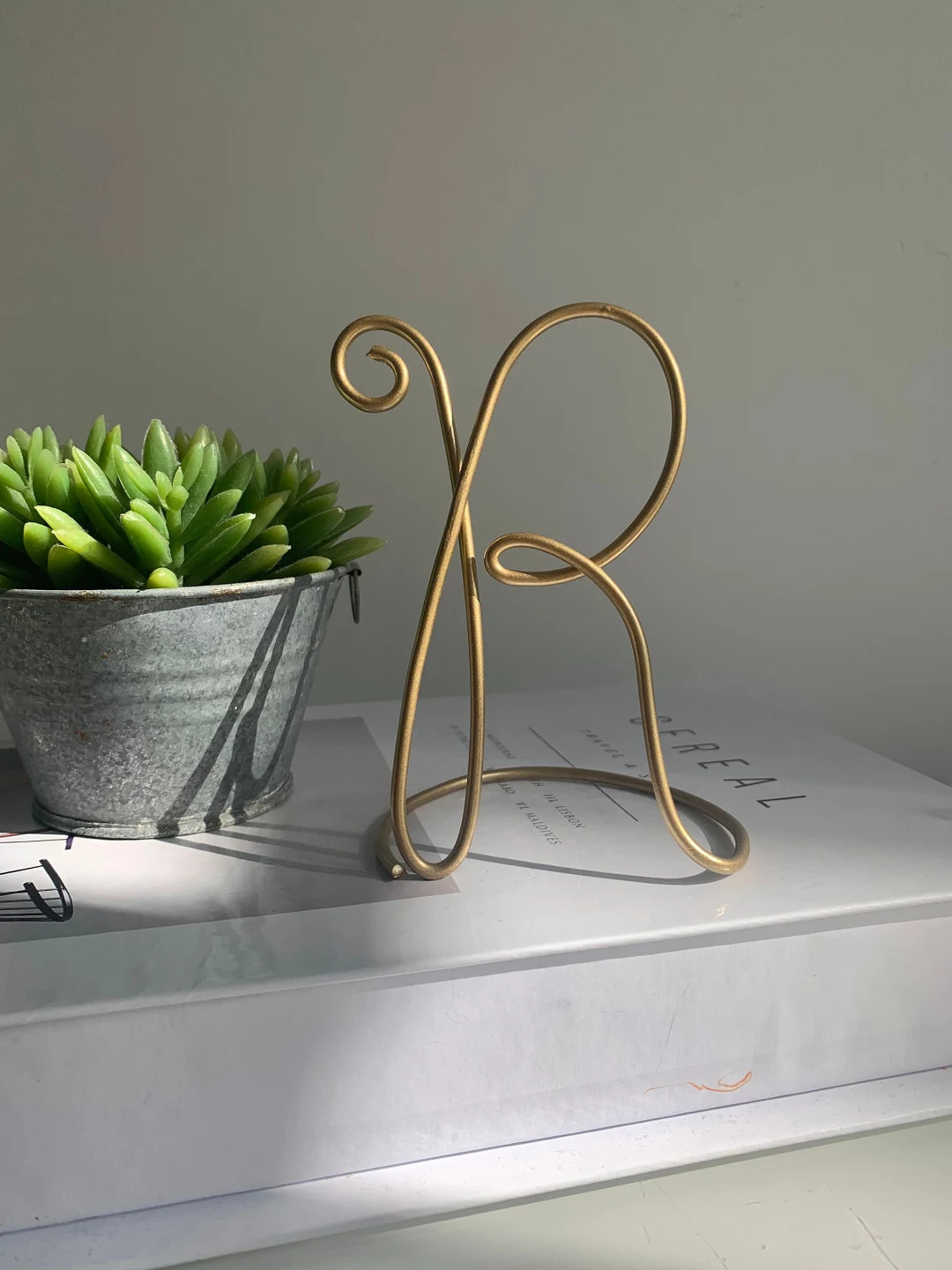 Custom Wire Art Letter, Shelf Decor, Personalized Metal Letter, Wedding Decor, Gold Home Decor, H... | Etsy (US)