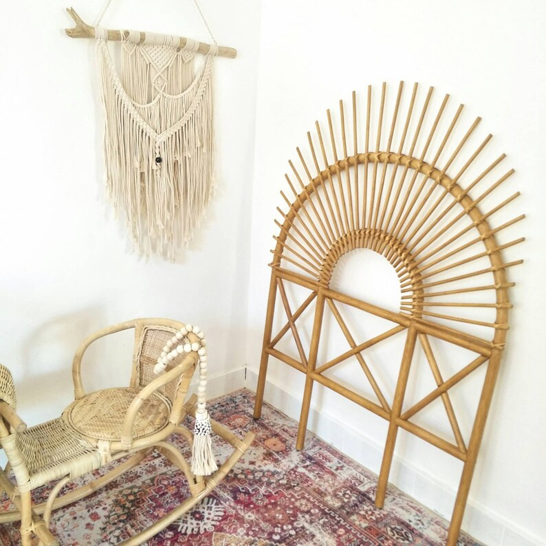 Rattan headboard bedhead twin single kids bed toddler boho | Etsy (US)