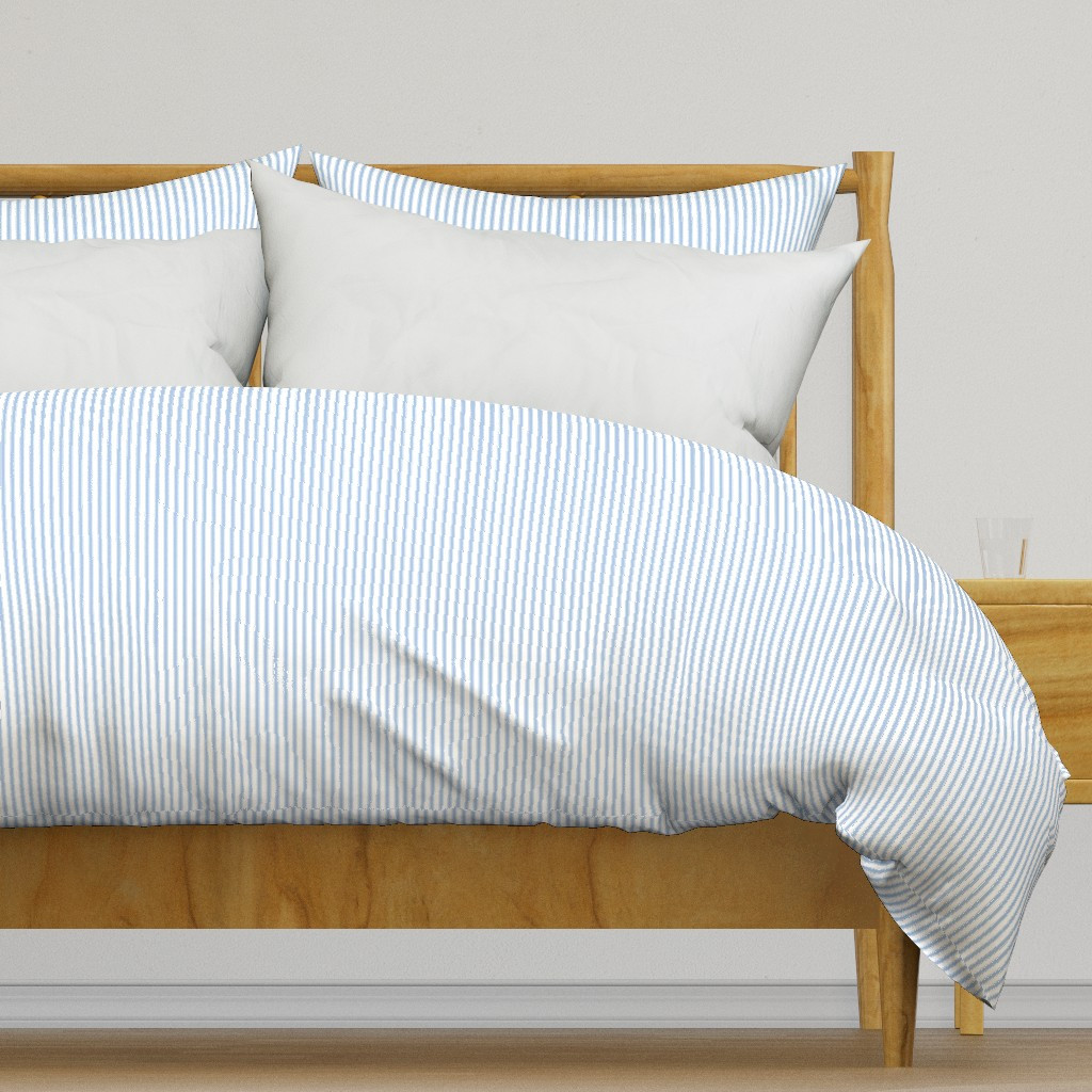 Cedar Lake Cottage Ticking Stripe blueberry VERTICAL Duvet Cover | Spoonflower | Spoonflower