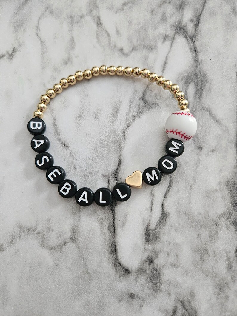 Baseball Mom Bracelet Baseball Mom Gift Baseball Gift Ball Mom Stackable Bracelets for Mama MLB -... | Etsy (US)