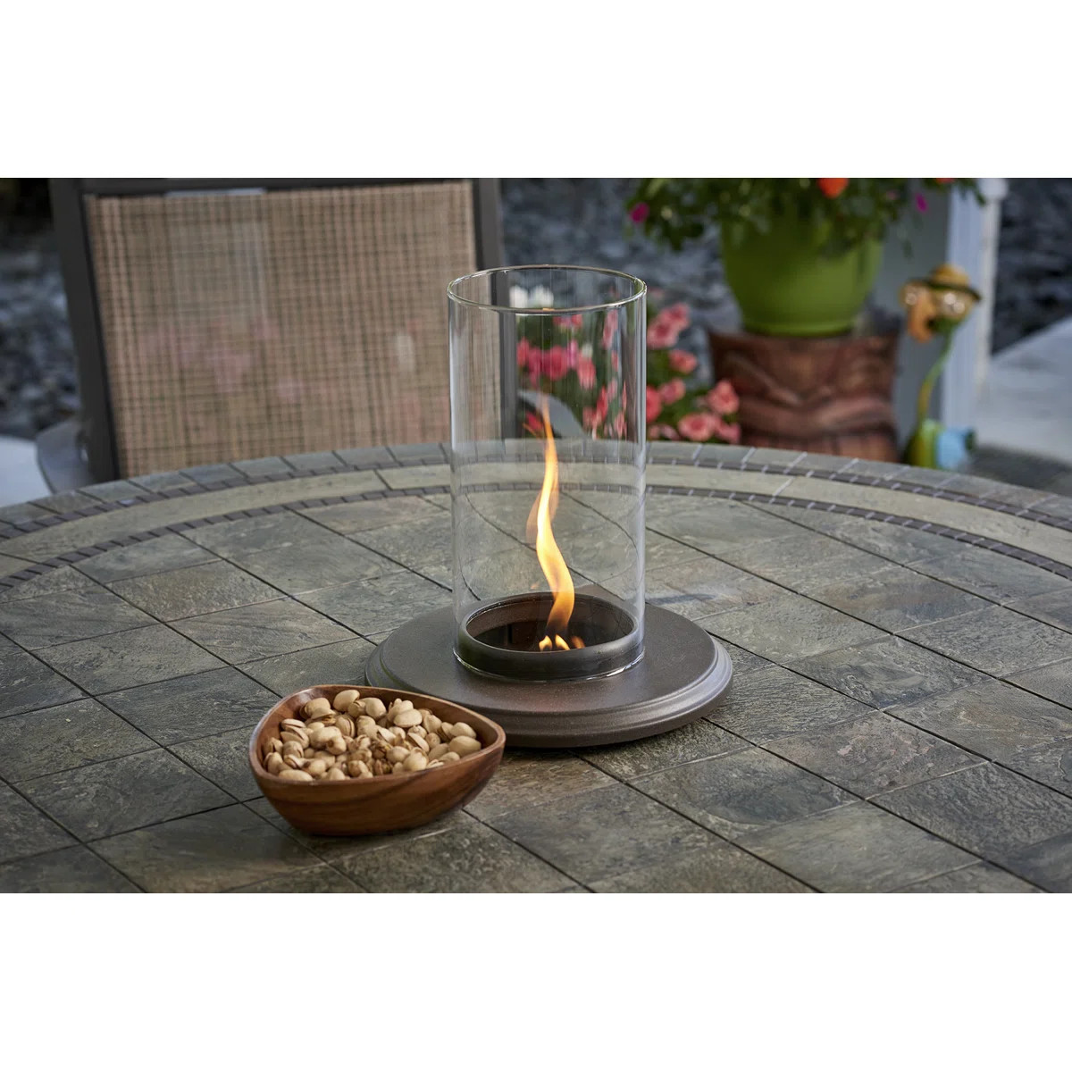 Intrigue Glass Propane Outdoor Tabletop Fireplace with Flame Guard | Wayfair North America