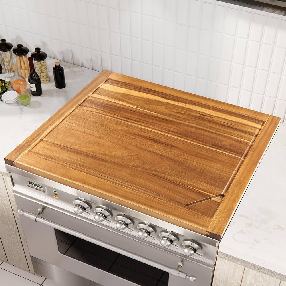 BLUEWEST Noodle Board Stove Cover with Concave Handles, 30''L x 22''W Acacia Stove Top Covers Boa... | Amazon (US)