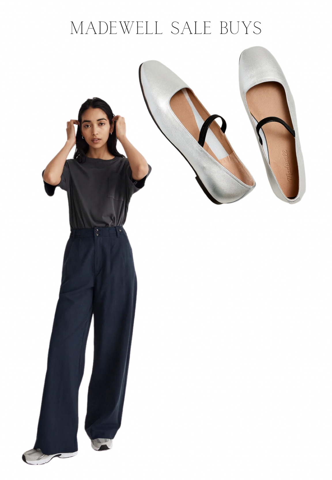 Madewell sale finds fall outfit outfits silver ballet flats trousers wide leg

#LTKfindsunder100 #LTKworkwear #LTKsalealert