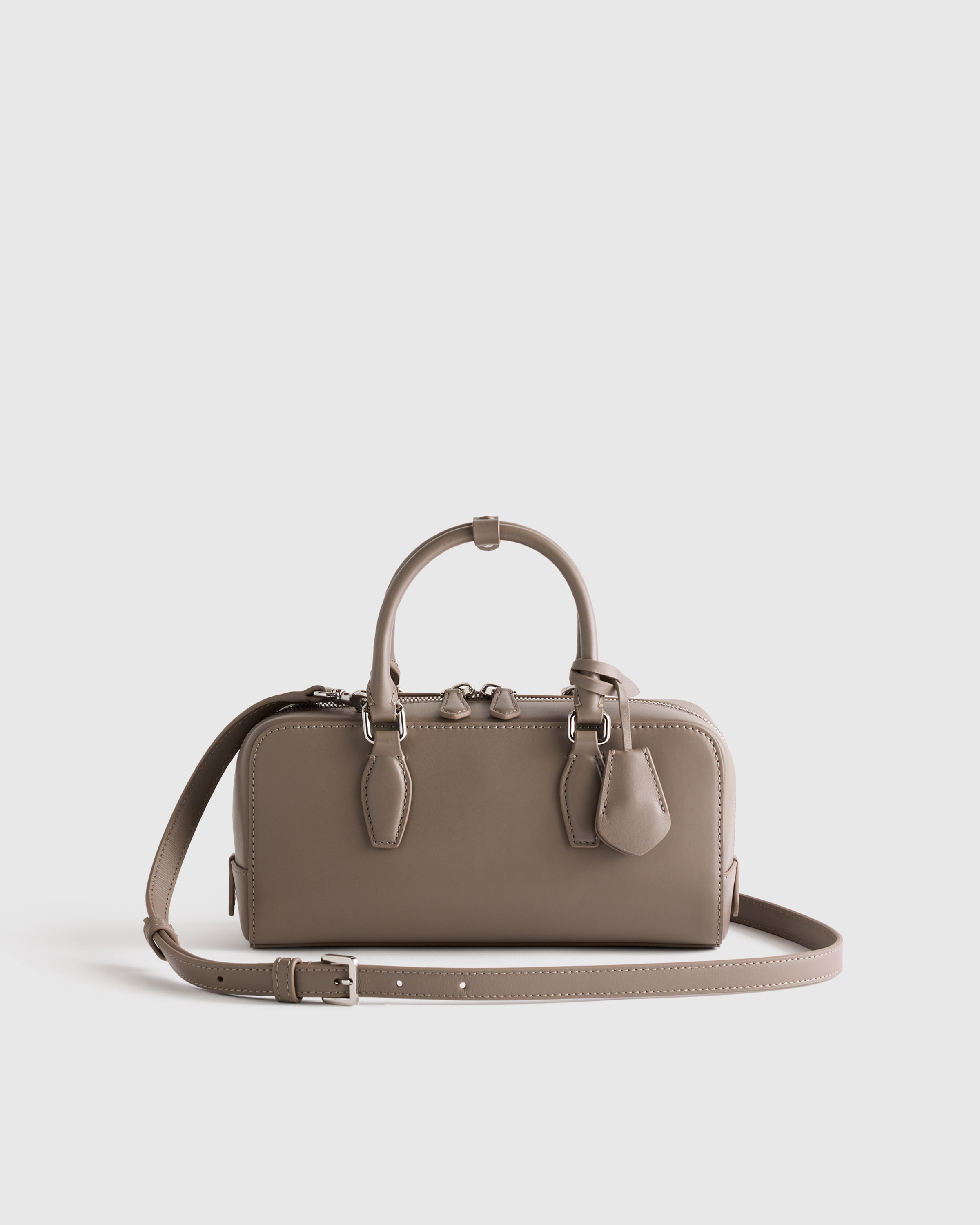 Quince | Women's Italian Leather Mini Bowler Crossbody Satchel in Mink | Quince