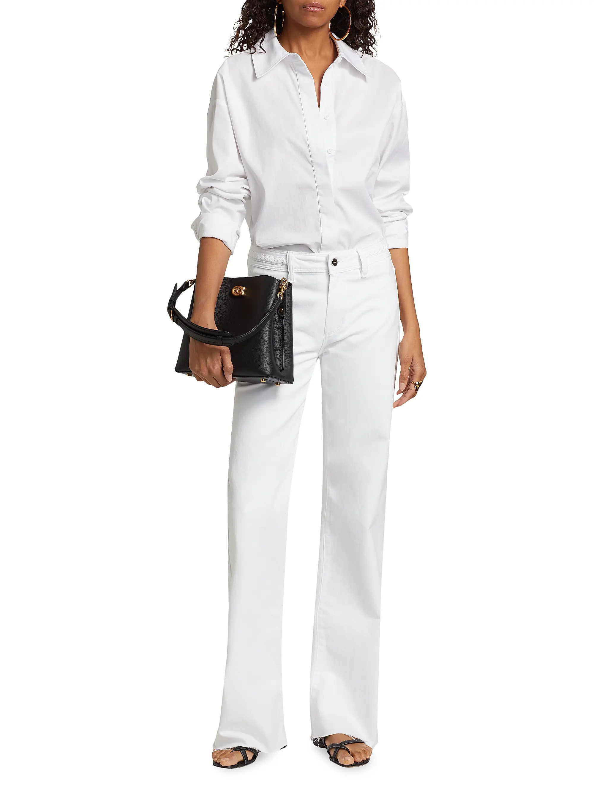 Leenah Braided-Waist Boot-Cut Jeans | Saks Fifth Avenue