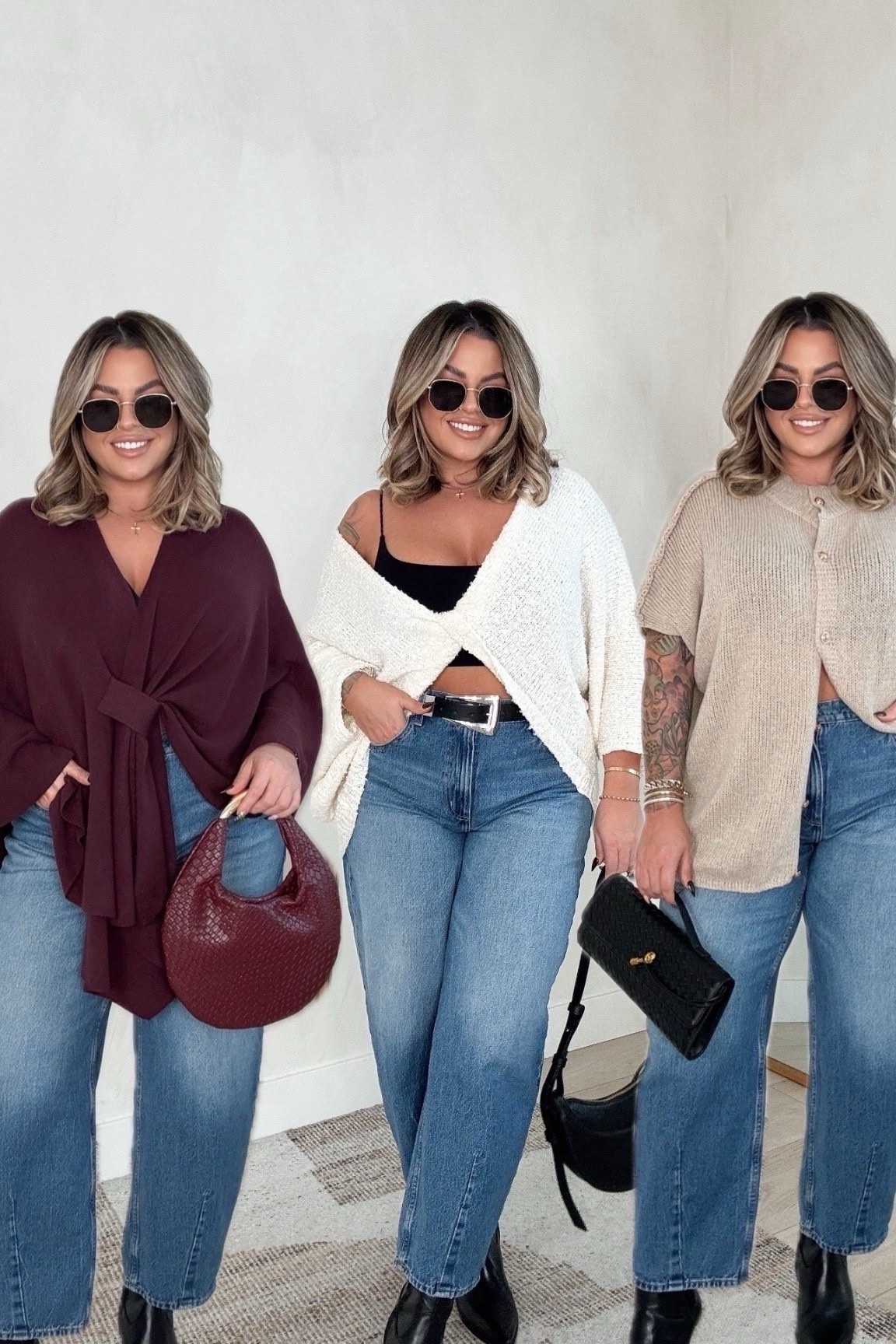 New amazon sweater tops.

Cream one I linked a plus size version as well. 

Cream top L 
Tan top XL 
Burgundy is OS 
Black tank link similar 
Jeans 14 L I’m 5’5 I highly recommend getting the long length if you were my height or taller. The regular length was way too short and I also recommend sizing up. 
Boots size up 
Also linked my bra in todays reel wearing a xl I’m a 38d/dd 


Follow my LTK @shaynaslife on the @shop.LTK app to view this post and get my exclusive app-only content!

#liketkit 
@shop.ltk
https://liketk.it/5rZLy

Follow my LTK @shaynaslife on the @shop.LTK app to view this post and get my exclusive app-only content!

#liketkit 
@shop.ltk
https://liketk.it/5t16D

Follow my shop @shaynaslife on the @shop.LTK app to shop this post and get my exclusive app-only content!

#liketkit 
@shop.ltk
https://liketk.it/5v4sO

#LTKFindsUnder100 #LTKMidsize #LTKFindsUnder50