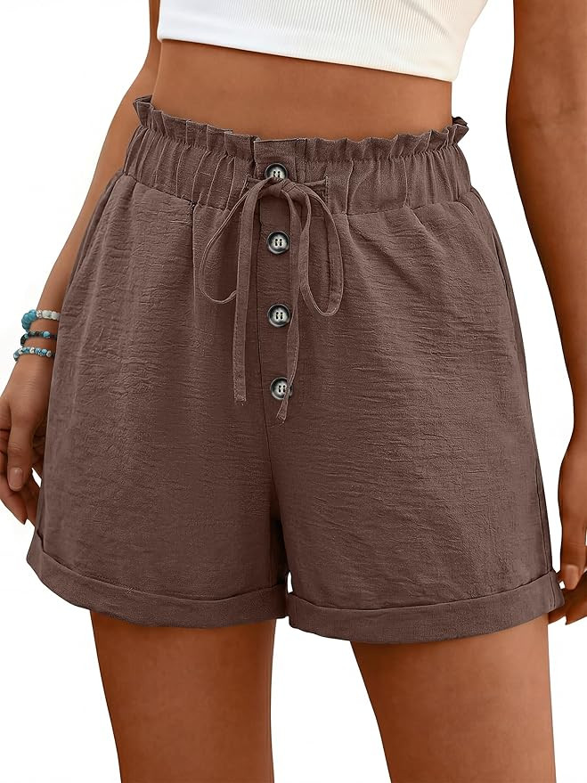 ANRABESS Womens Shorts Casual Summer High Waisted Elastic Drawstring Comfy Lounge Wide Leg Short ... | Amazon (US)