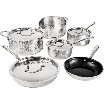 Granitestone Stainless Steel Pots and Pans Set 10 Pc Nonstick Stainless Steel Cookware Set | Target
