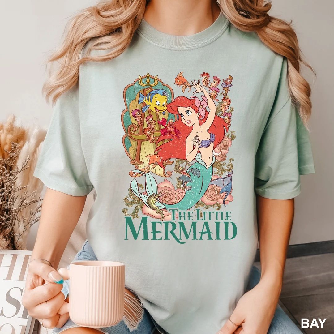 The Little Mermaid Shirt, Comfort Colors® Disney T-shirt, Women's Little Mermaid Ariel Shirt, Ar... | Etsy (US)