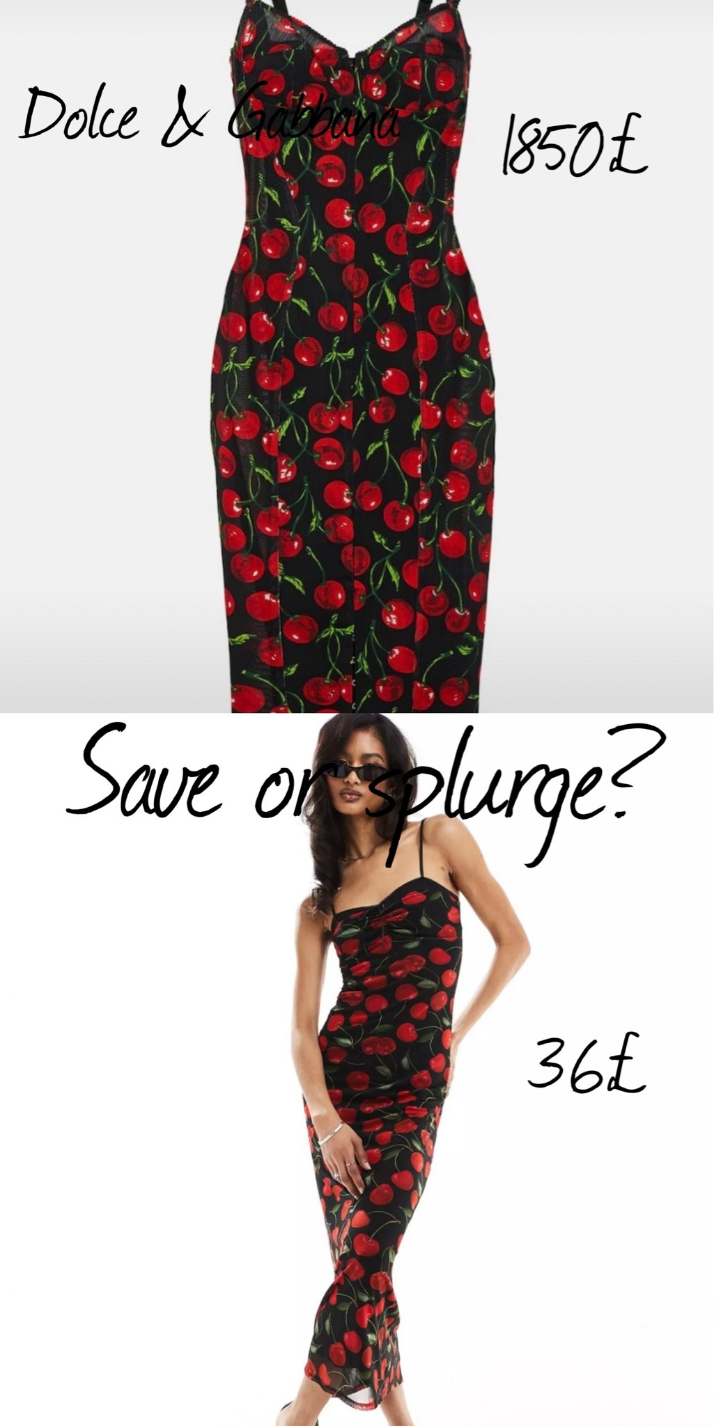 Cherry dress, cherry print, black dress, summer dress, save or splurge? Dolce & gabbana dress #weddingguestoutfit #holidayoutfit #ibizaoutfit

#LTKeurope #LTKuk #LTKsummer