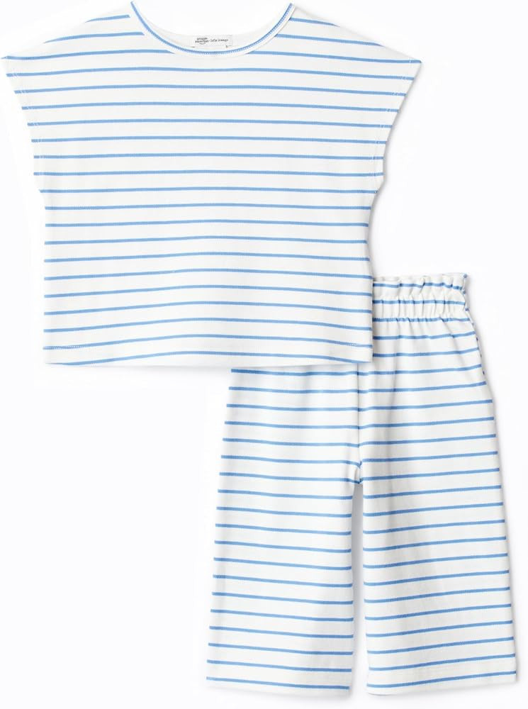 Amazon Essentials x Sofia Grainge Toddlers and Baby Girls' Cotton Pique Short Sleeve T-Shirt & Pa... | Amazon (US)